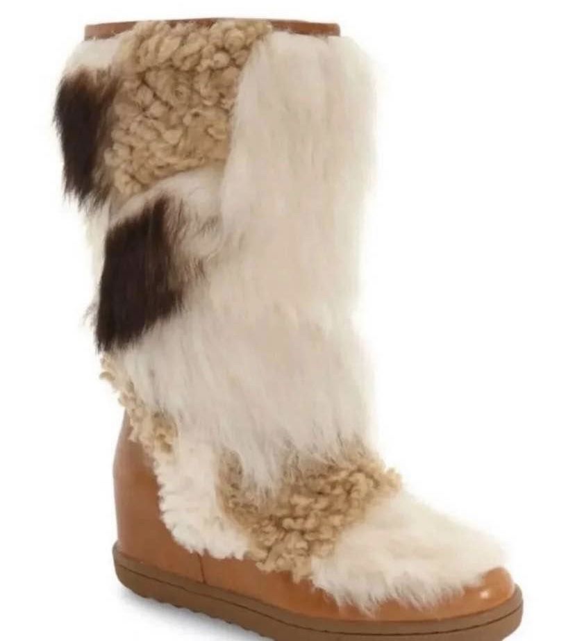 COACH Morton Leather & Shearling Women’s BOOTS size 5