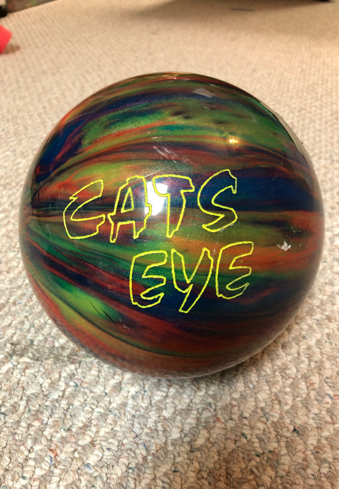 Vintage Ebonite Cats Eye bowling ball