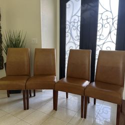 Stanley Leather Chairs X4