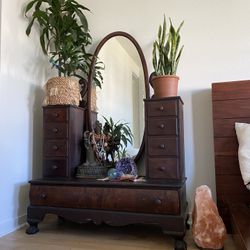 Vintage Drawers And Mirror