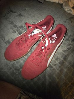 Puma Burgundy Suede W/ Bumble Gum Sole Size 12