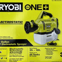 New RYOBI ONE+ 18V Cordless Electrostatic 0.5 Gal Sprayer with 2.0 Ah Battery and Charger $75 Firm