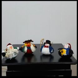 Vintage Set of Rolypoly Felt Christmas Figurines