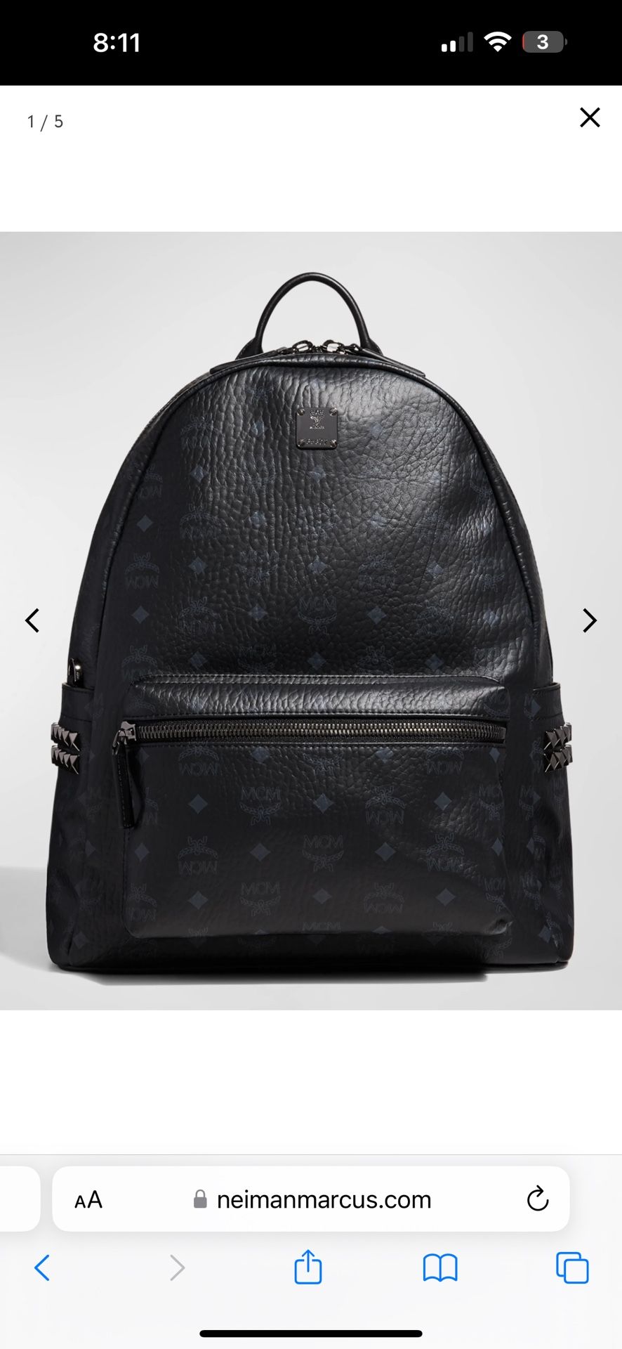 Leather Black Mcm Men Backpack 