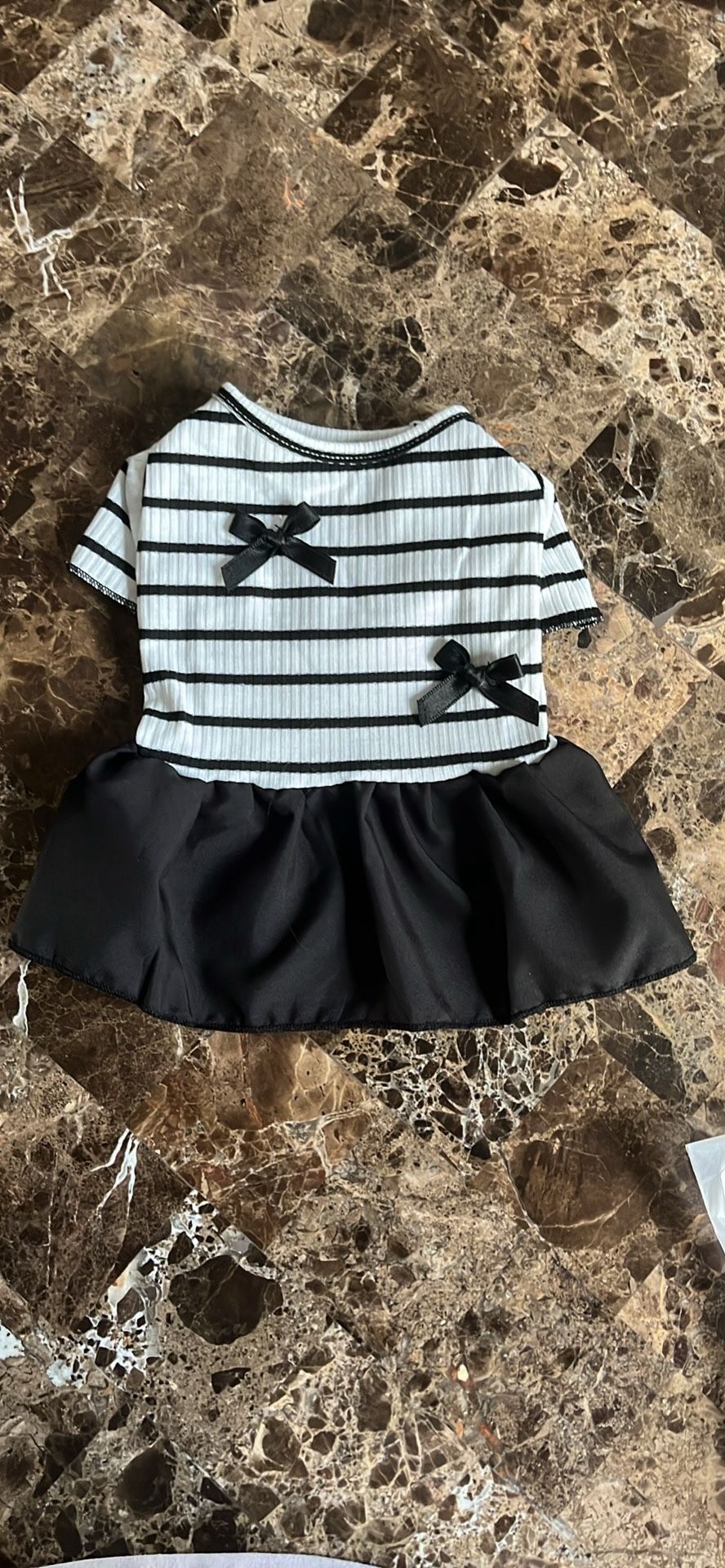 Black and White Bow Dress for Cats/Dogs (Size S)