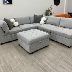 Thomasville Tisdale Modular Sectional Couch 6-piece Boucle