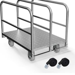 Panel Cart, Heavy Duty Flatbed Cart with 5In Swivel Caster 2000LBS Weight Capacity Lumber Drywall Mattress Cart Transporting Heavy Loads with Ease and