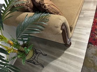 Traditional Sofa with Wood Trim and loveseat
