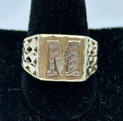 "M" gold ring #30120