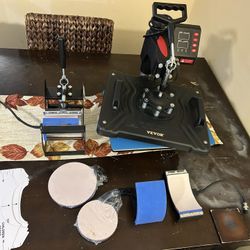 BENTISM 5 in 1 Heat Press Machine,12"X15" Digital Multifunctional Sublimation,   Clamshell Transfer + FREE KIT T-Shirt Ruler Guide