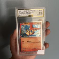 Pokémon Victini 012/086 SV Promo Cosmos Holo Black Bolt Stamp mint + by AGS 9.5