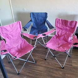Set Of 3  Foldable Chairs & 1 Table