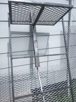 Umbrella stand with small table welded on made to order