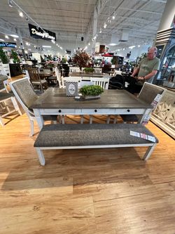 Kitchen Table with 6 chairs and a bench
