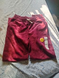 KidsBurgundy Tie-Dye Sweatpants Size Large