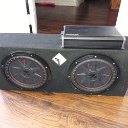 Subwoofers Kicker 10-in Comp RT With Kicker Amplifier Excellent Perfect Condition No Problems  Brand New Goes For $800 +Tax About 900$ 