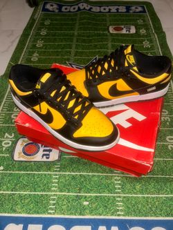 Nike Dunk Low Black Yellow Sneakers, Size 10.5