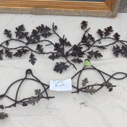  3 Plate Oak Leaf Acorn Metal Rack And Hanging Decoration 