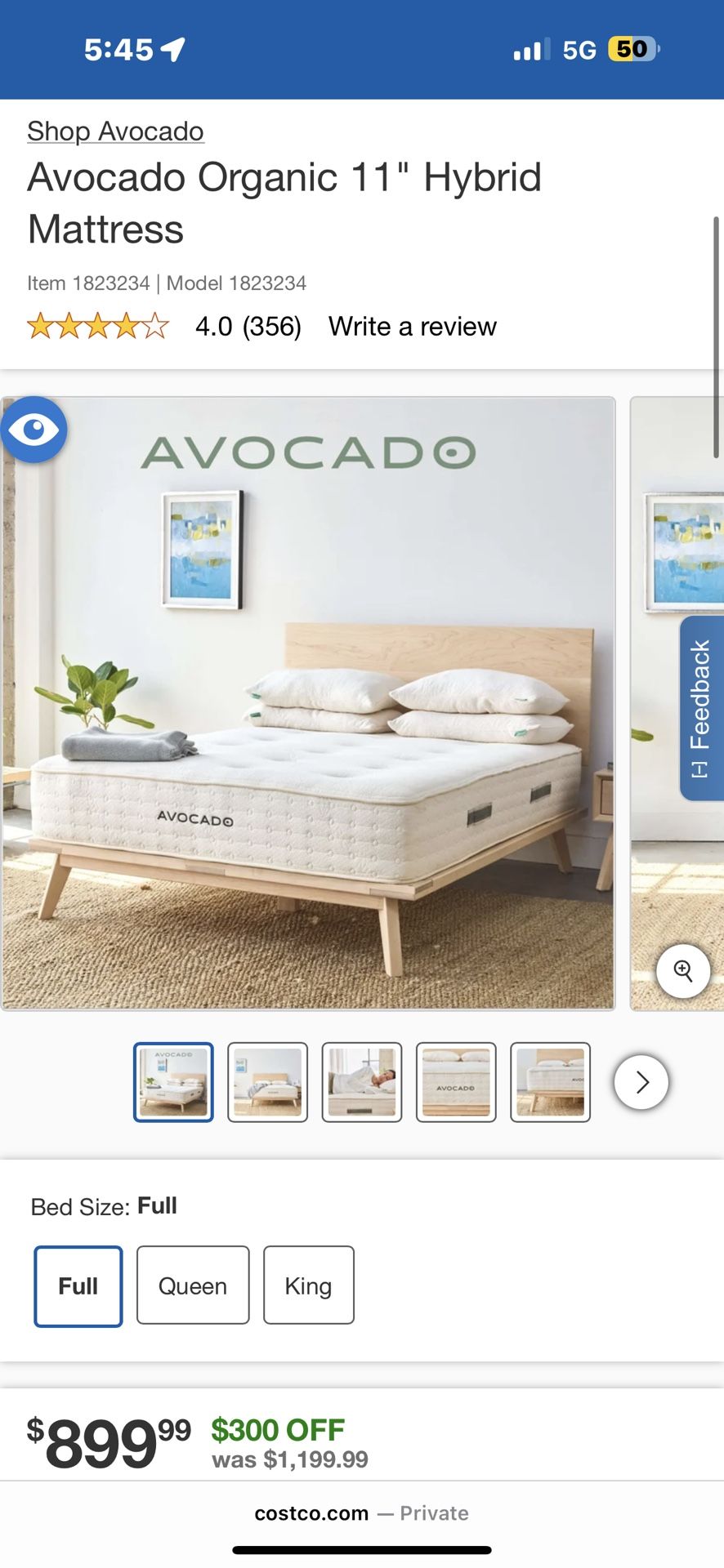 Avocado 11” Full size Mattress