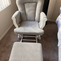 Padded Glider Rocker And Ottoman