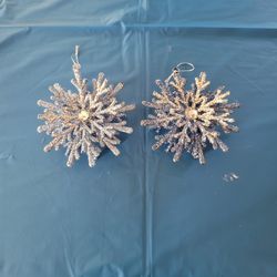 Snow Flakes  Blue w/glitter