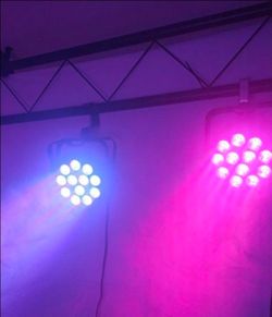 2 Eliminator Lighting MEGA 64 PROFILE EP Low Profile Quad LED PAR The truss and the clamps are not included
