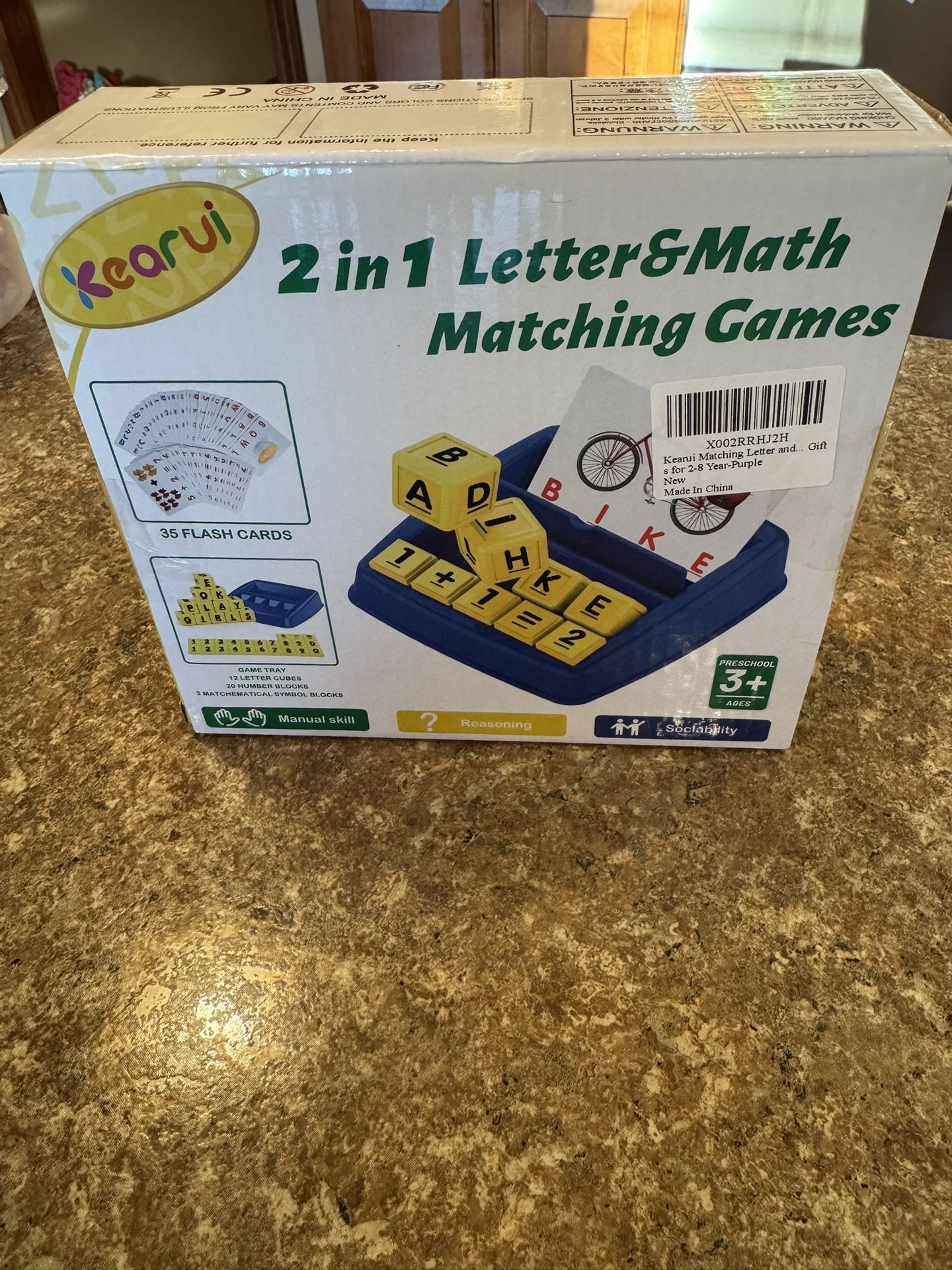 New Two and one letter and math matching game shipping available