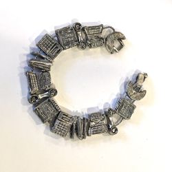 Vintage Silver Office Themed Bracelet