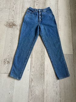Vintage No Excuses Femme Fatal button fly High Rise Mom jeans 7/8