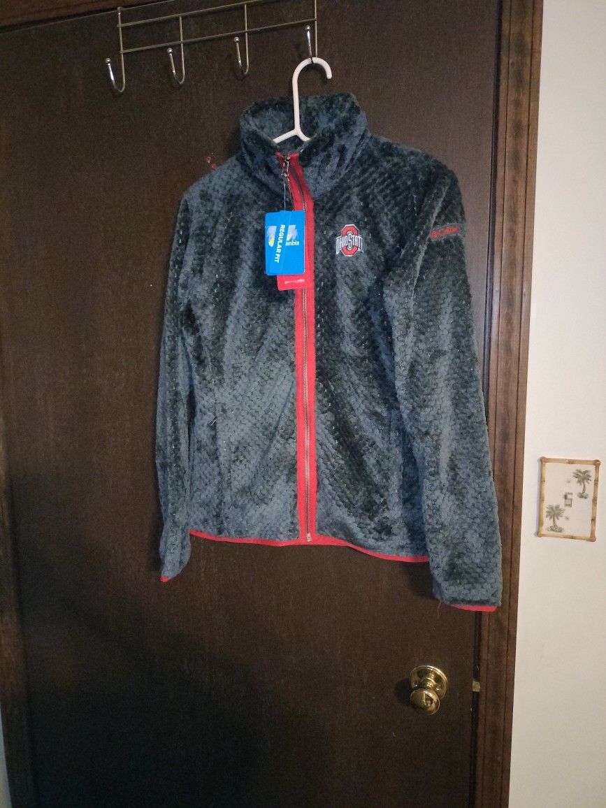 Women's * Medium*Columbia Charcoal Ohio State Buckeyes Fireside II Sherpa Full-Zip Jacket Brand New with Tags!!