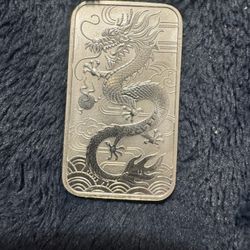 2018 Australia $1 Dragon Dollar 1oz Silver Bar Apmex 