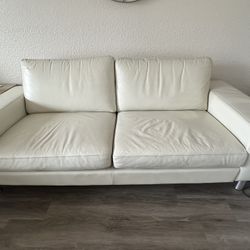 White Leather Sofa 