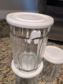 Set of Four Glasses w/Storage Lids