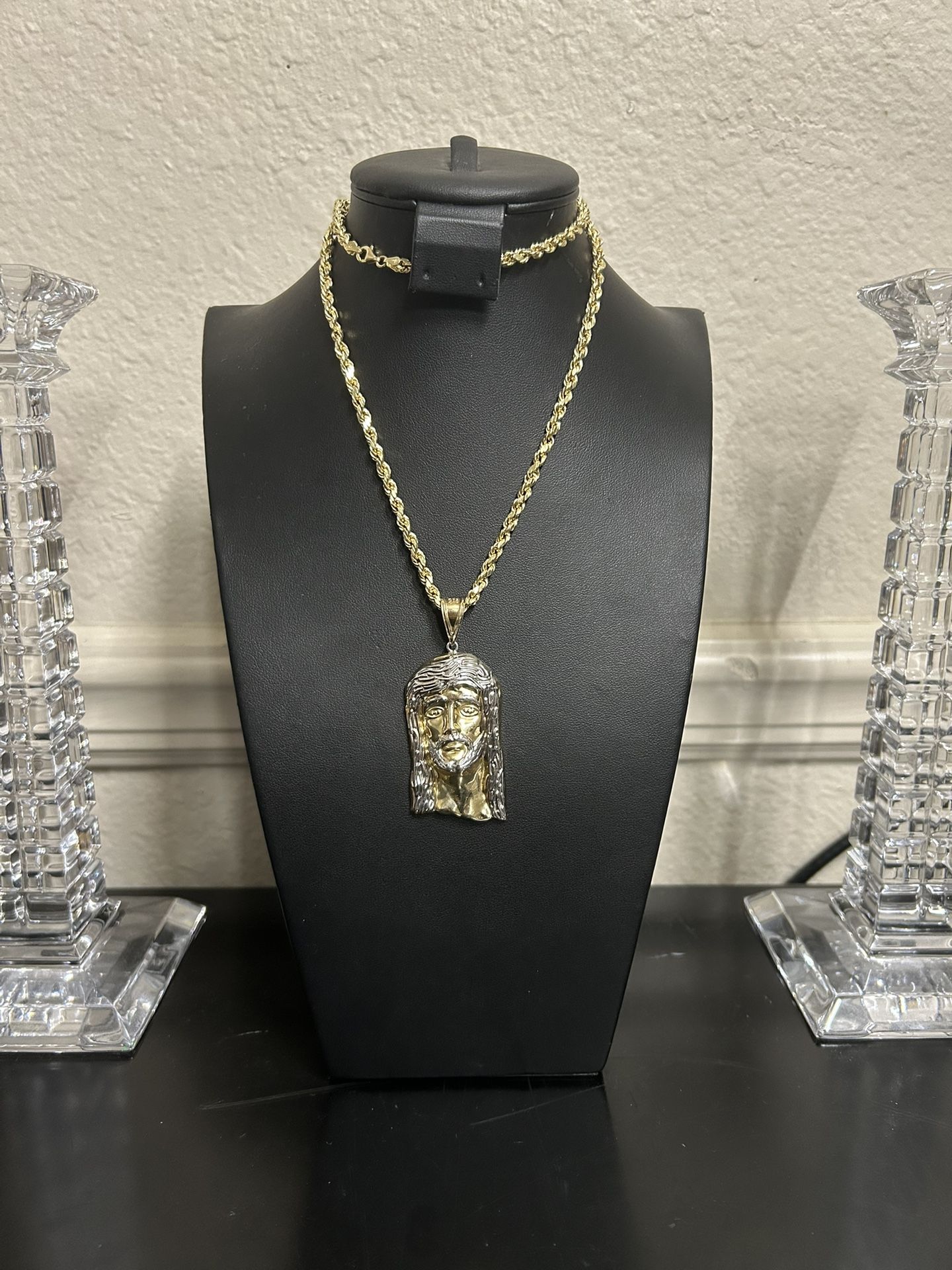 14k Chain 10k/925 Silver Pendent