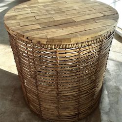 Boho Wicker Style Side Table