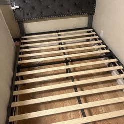Full Size Bed Frame Gray Sway