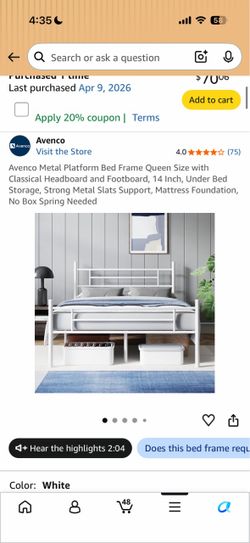 Queen Bedframe and Mattress