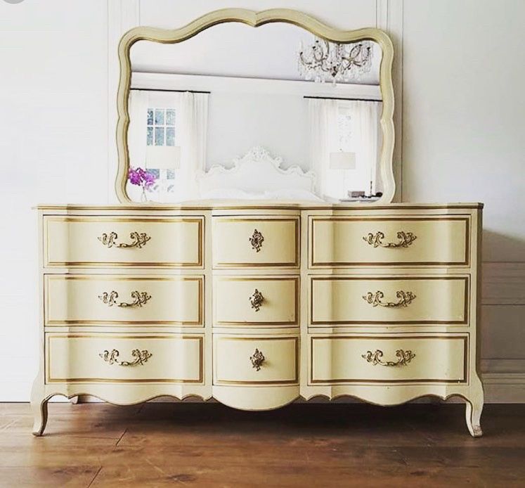 French Provincial Dresser With Mirror