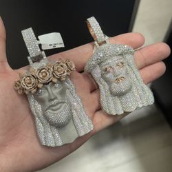 Moissanite Jesus Pendants 