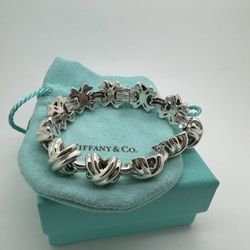 Rare Tiffany Co Sterling Silver Signature X Bracelet Bangle