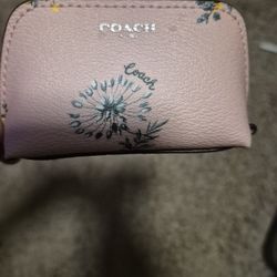 Coach Leather Pink Makeuo Bag