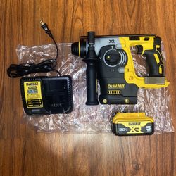 (1) Dewalt Brushless XR SDS Plus 1” Hammer Drill (DCH273) (1) 5.0 Ah Battety (1) 12v/20v Charger