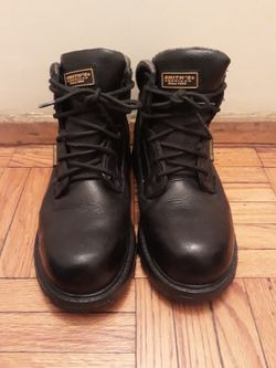 SMITH'S AMERICAN TROOPER WATERPROOF LEATHER BOOTS, BLACK, HARD TOE - 7.5 M