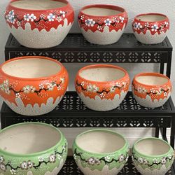 New - Round Cermaic Pot 5 Inch, 7 Inch & 9 Inch