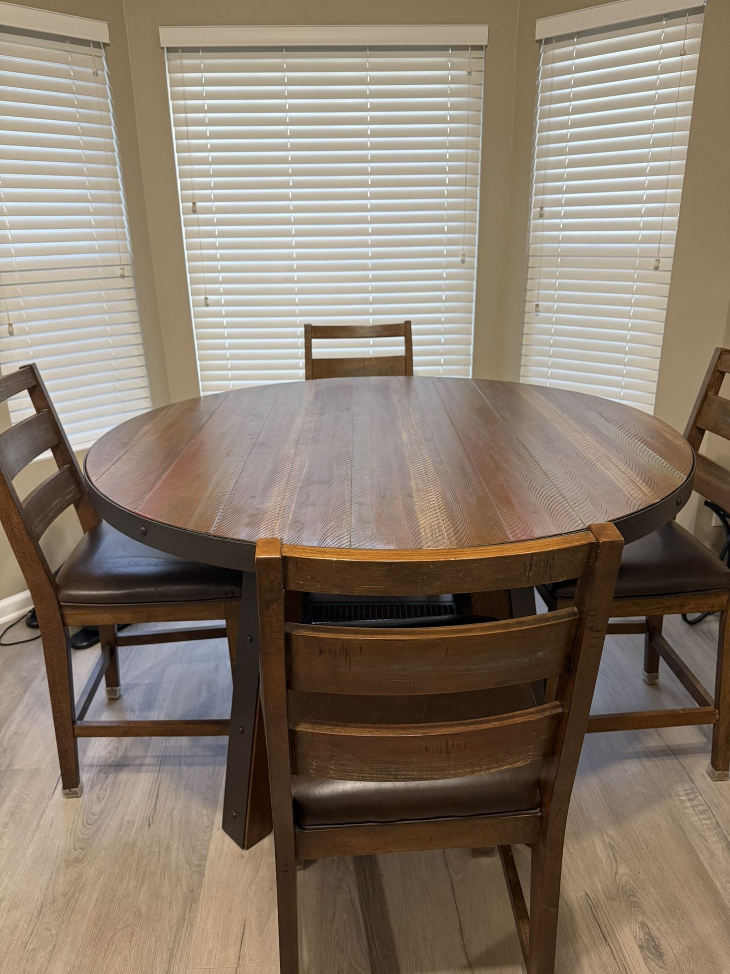 Beautiful Wood Dining Table With Four Chairs