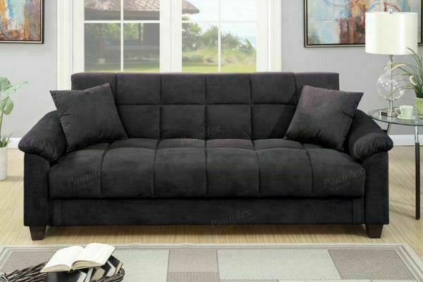 Black Microfiber Couch Sofa Futon Bed For In Pomona Ca Black Microfiber Couch Sofa Futon Bed