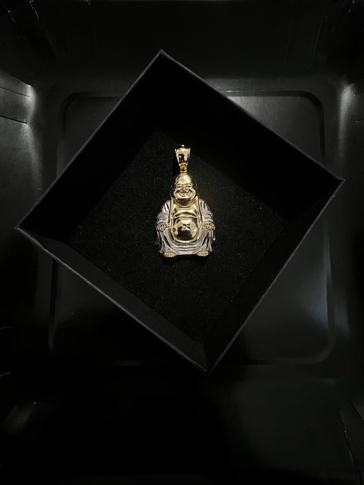 14k 2 Tone Gold Buddha Pendant