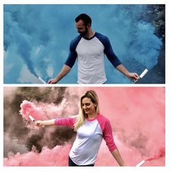 Smoke pink or blue for reveal party baby , antorchas de humo para