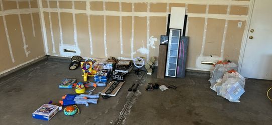 Home decor, kids items and games, DVDs, cleaning and auto supplies.