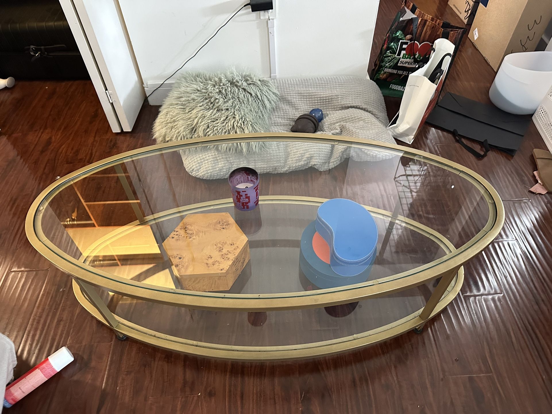 Glass Metal Coffee Table